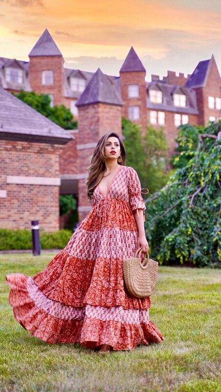 Roopsi Bansal in a handcrafted dress from Indian Roots