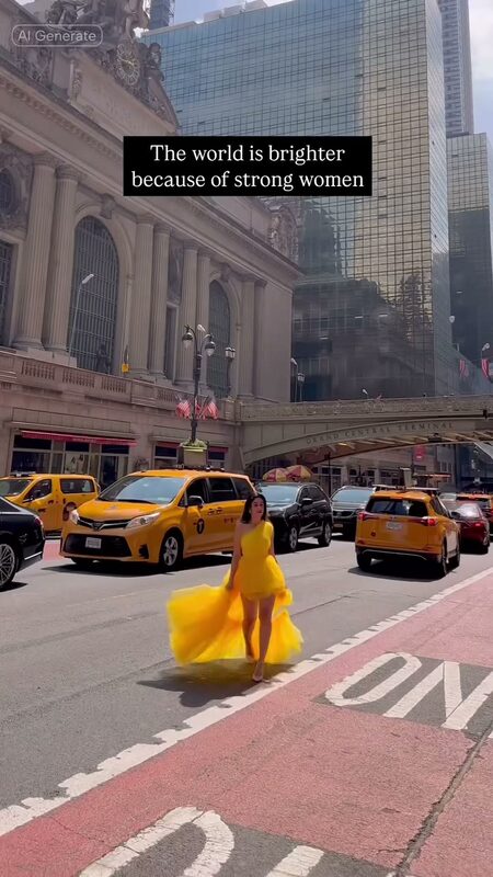 Roopsi Bansal in a yellow ruffle dress from MewMews Official for International Women's Day