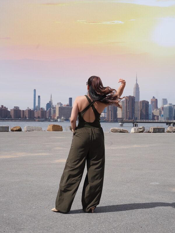Roopsi Bansal wearing a jumpsuit from Fabletics