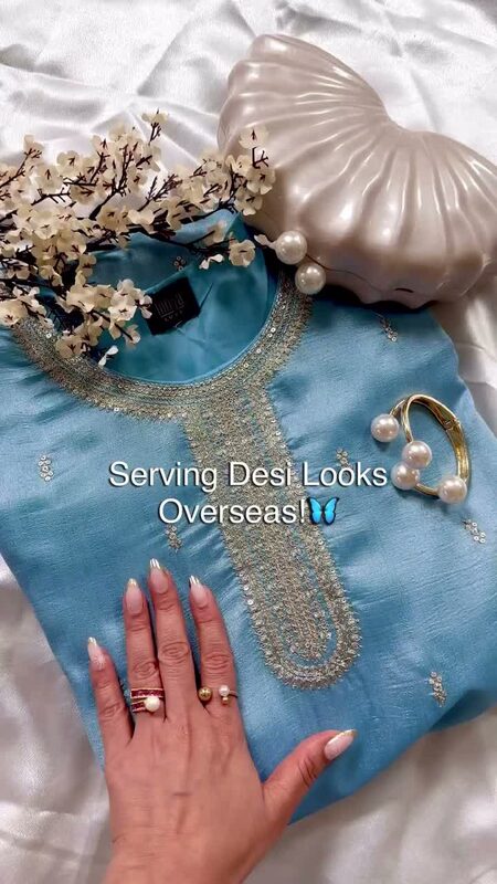 Roopsi Bansal serving a desi look overseas, wearing Indya