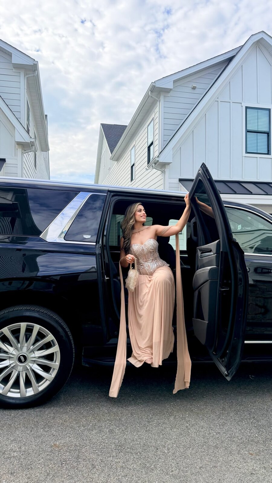 Roopsi Bansal riding in a chauffeured car around NYC
