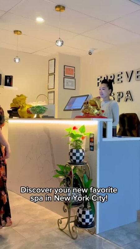Roopsi Bansal getting a head spa treatment at Forever Spa NYC