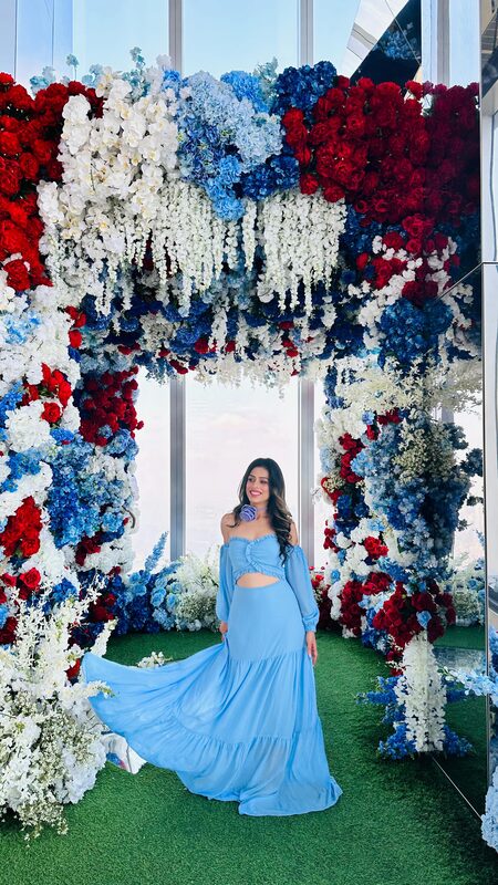 Roopsi Bansal at the Edge sky deck in New York City ahead of July 4th