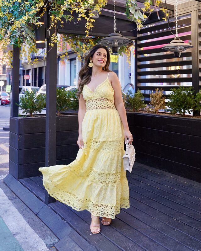 Roopsi Bansal in the Elena dress from Agash USA