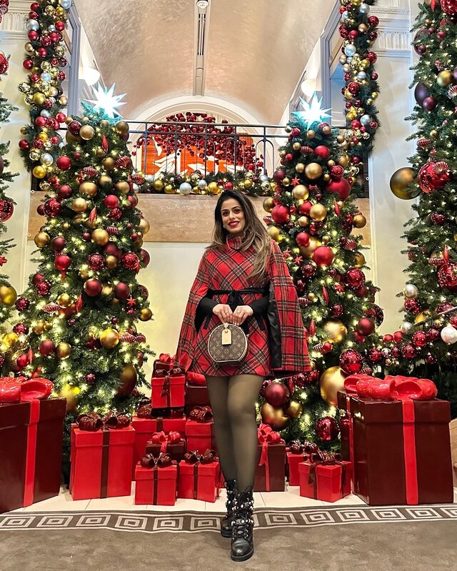 Roopsi Bansal in a festive Christmas Day look from Chicwish