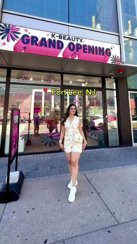 Roopsi Bansal exploring a Korean skincare store in Fort Lee, NJ