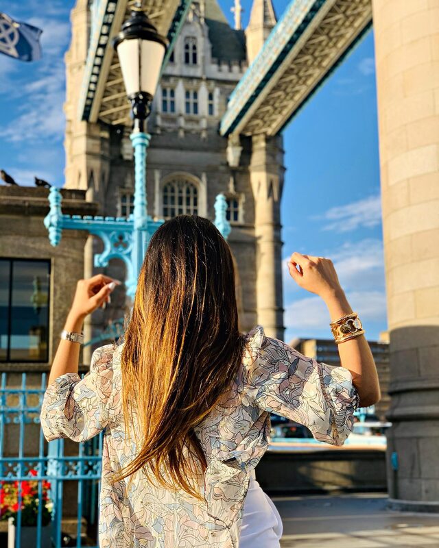 River Island — A River Island print shirt by the Thames, golden hour.