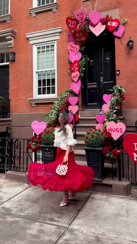 Roopsi Bansal in a Chicwish top and skirt on the Upper East Side, NYC