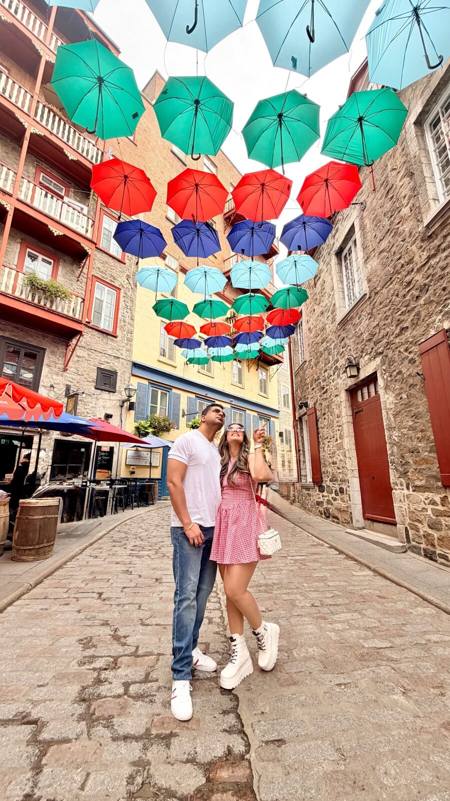 Roopsi Bansal and her partner together in Quebec City, Canada