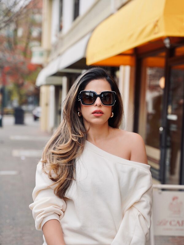 Roopsi Bansal in a cozy winter set