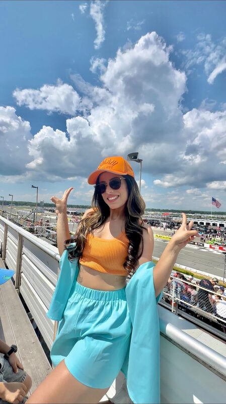 Roopsi Bansal at Pocono Raceway for a NASCAR race day in the Pocono Mountains, Pennsylvania