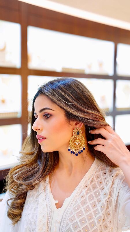 Roopsi Bansal wearing jewelry from Joyalukkas' Akshaya Tritiya collection in New Jersey