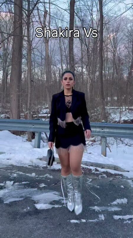 Roopsi Bansal jumping on a trending dance reel