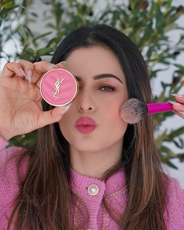 Roopsi Bansal with YSL Beauty's Make Me Blush Powder Blush