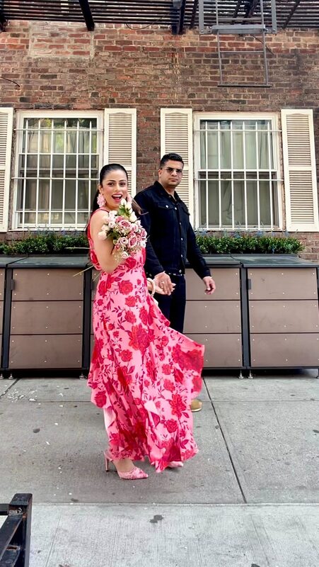 Roopsi Bansal wearing a dress from Ador Fashion