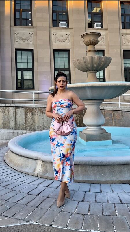 Roopsi Bansal in timeless nude heels from Cosy Island