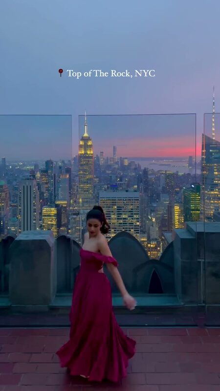 Roopsi Bansal at the Top of the Rock observation deck in NYC