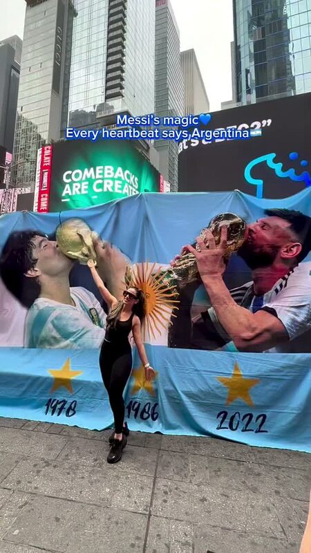 Roopsi Bansal cheering for Argentina during the World Cup