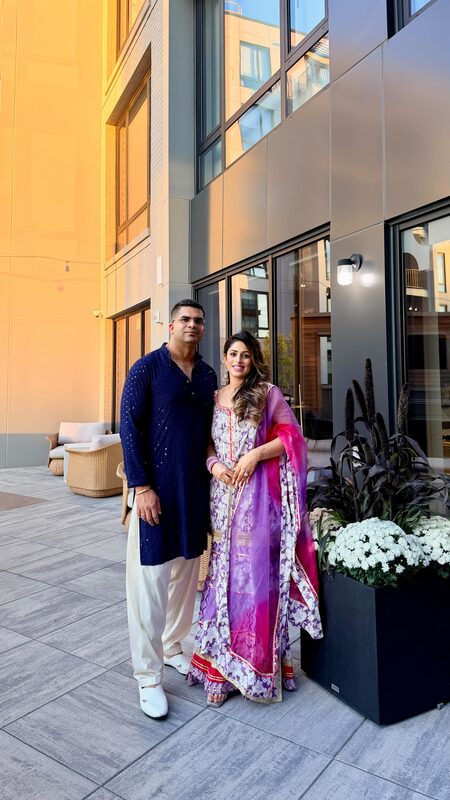 Roopsi Bansal and her husband celebrating a sparkling Diwali